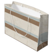 Blue beige Brown Soft Polka Dots Retro Background Groot Cadeauzakje (Achterkant Gekanteld)