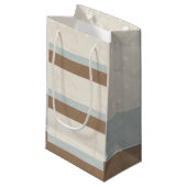 Blue beige Brown Soft Polka Dots Retro Background Klein Cadeauzakje (Voorkant Gekanteld)