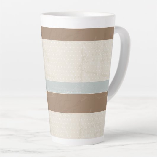 Blue beige Brown Soft Polka Dots Retro Background Latte Mok (Rechterhoek)