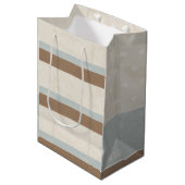 Blue beige Brown Soft Polka Dots Retro Background Medium Cadeauzakje (Voorkant Gekanteld)