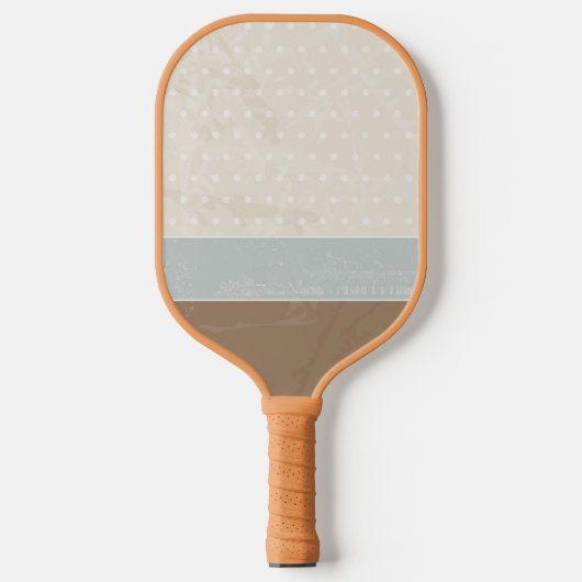 Blue beige Brown Soft Polka Dots Retro Background Pickleball Paddle (Voorkant)