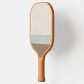 Blue beige Brown Soft Polka Dots Retro Background Pickleball Paddle (Links)