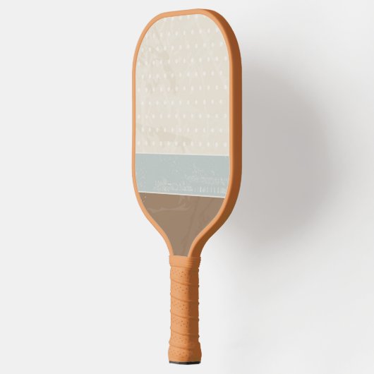 Blue beige Brown Soft Polka Dots Retro Background Pickleball Paddle (Links)