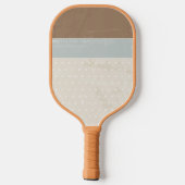Blue beige Brown Soft Polka Dots Retro Background Pickleball Paddle (Achterkant)