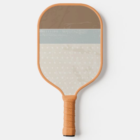 Blue beige Brown Soft Polka Dots Retro Background Pickleball Paddle (Achterkant)
