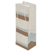 Blue beige Brown Soft Polka Dots Retro Background Wijn Cadeautas (Achterkant Gekanteld)