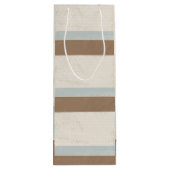 Blue beige Brown Soft Polka Dots Retro Background Wijn Cadeautas (Achterkant)