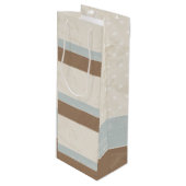 Blue beige Brown Soft Polka Dots Retro Background Wijn Cadeautas (Voorkant Gekanteld)