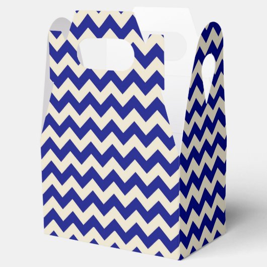 Blue Beige Chevron Bedankdoosjes (Geopend)