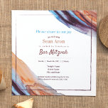 Blue Beige Eggplant Paarse Bar Mitzvah Uitnodiging<br><div class="desc">Abstracte penseelstreken Bar Mitzvah-uitnodiging met wenken van pruimen,  aubergine,  beige,  karamel en turquoise. Precies voor een tienjarige verjaardag of een andere viering. Voltooi de blik met de gecoördineerde etiketten van het terugkeeradres en rsvp omslagkaarten!</div>