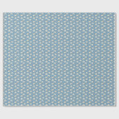 Blue Beige Floral Birthday Bridal Baby Shower Cadeaupapier (Vlak)