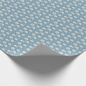 Blue Beige Floral Birthday Bridal Baby Shower Cadeaupapier (Hoek)