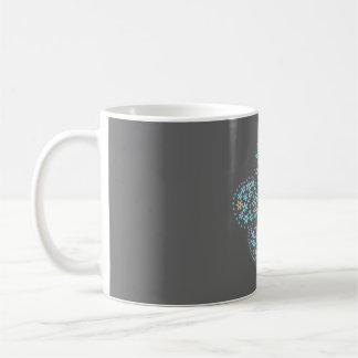 Blue Beige Floral Bloom – Dark Grey Botanical Mode Koffiemok