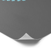 Blue Beige Floral Bloom – Dark Grey Botanical Mode Poster (Hoek)