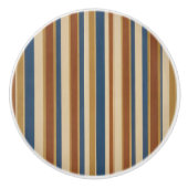 Blue beige gold and bronze stripes keramische knop (Voorkant)