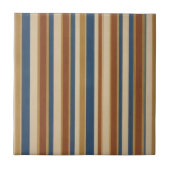 Blue beige gold and bronze stripes tegeltje (Voorkant)