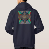 Blue Beige Ladder Fractal Hoodie (Achterkant)