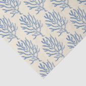 Blue Beige Marine Life Corals Patroon Tissuepapier (Detail)