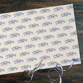 Blue Beige Marine Life Lobster Pattern Tissuepapier