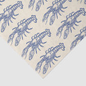 Blue Beige Marine Life Lobster Pattern Tissuepapier (Detail)
