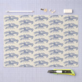 Blue Beige Marine Life Lobster Pattern Tissuepapier (Craft)