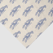 Blue Beige Marine Life Lobster Pattern Tissuepapier (Detail)