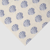 Blue Beige Marine Life Seashell Pattern Tissuepapier (Detail)