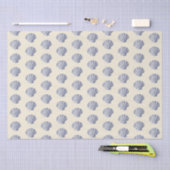 Blue Beige Marine Life Seashell Pattern Tissuepapier (Craft)