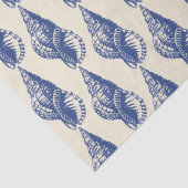 Blue Beige Marine Life Seashell Pattern Tissuepapier (Detail)