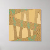 Blue beige Modern Abstract golfpatroon Canvas Afdruk (Voorkant)