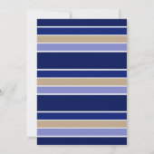 Blue Beige Stripes Fathers Day Uitnodiging (Achterkant)