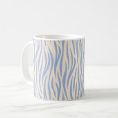Blue & Beige Zebra Stripe Classic Mok – Stijlvol (Voorkant links)