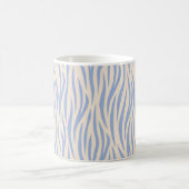 Blue & Beige Zebra Stripe Classic Mok – Stijlvol (Center)