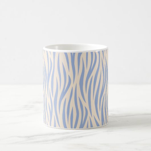 Blue & Beige Zebra Stripe Classic Mok – Stijlvol (Center)
