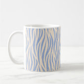 Blue & Beige Zebra Stripe Classic Mok – Stijlvol (Links)