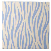 Blue & Beige Zebra Stripe Keramische Tegel – Moder Tegeltje (Voorkant)