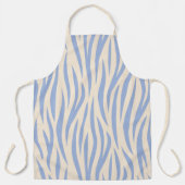 Blue & Beige Zebra Stripe Schort – Stijlvolle prin (Voorkant)