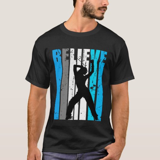 Blue Believe Dance Motivational Girls Team Retro T-shirt (Voorkant)