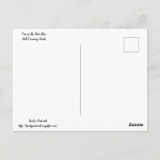 Blue Bell Creamery Truck Briefkaart (Achterkant)