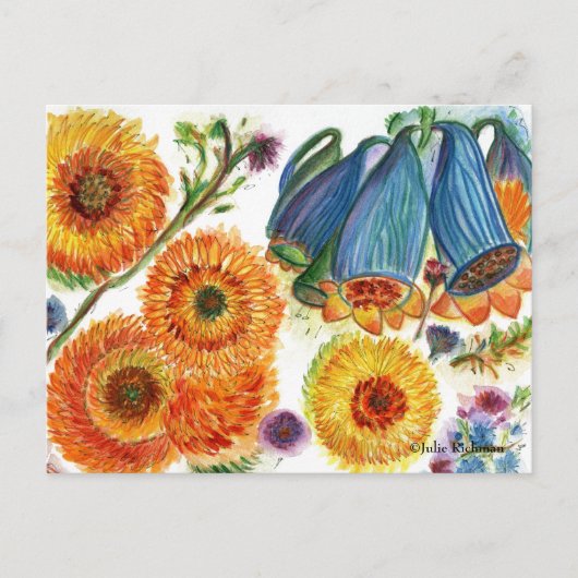 Blue Bell Zinnia Flower briefkaart2 Briefkaart (Voorkant)