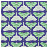 Blue Bella Luna Moth Fabric Stof (Swatch)