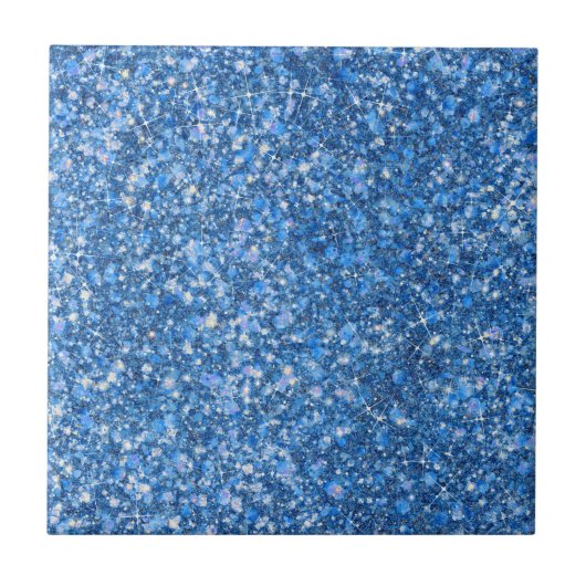 Blue Belle Color Faux Glitter Tegeltje (Voorkant)