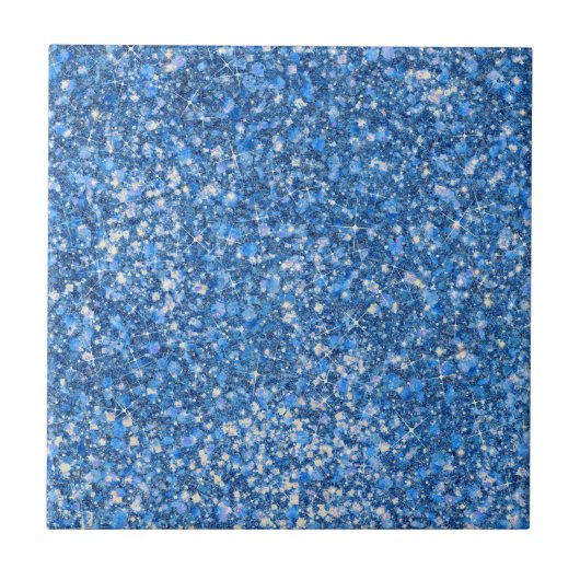 Blue Belle Color Faux Glitter Tegeltje (Voorkant)