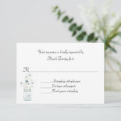 Blue Bells Custom Wedding RSVP Card Kaartje (Staand voorkant)