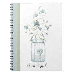 Blue Bells in een Mason Jar Wedding Guest-laptop Notitieboek