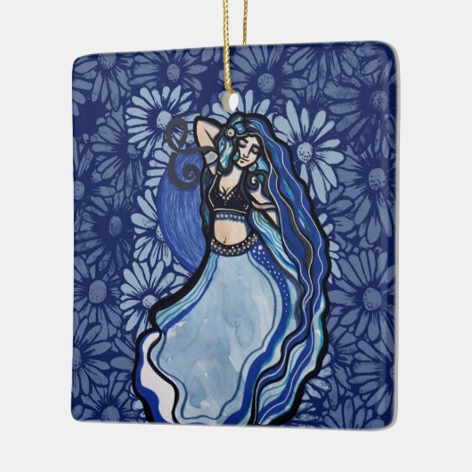Blue Belly Dancer Keramisch Ornament (Links)