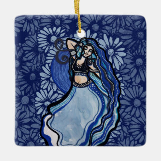 Blue Belly Dancer Keramisch Ornament