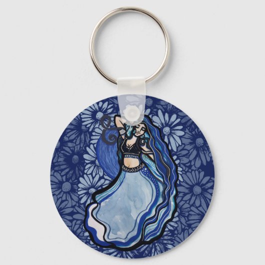 Blue Belly Dancer Sleutelhanger (Voorkant)