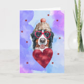 Blue Bernese Mountain Valentijnsdag Gift Dog Kaart (Voorkant)