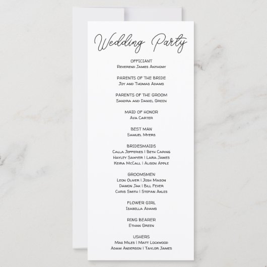 Blue Berries, Leaves en Greenery Wedding Programme (Achterkant)